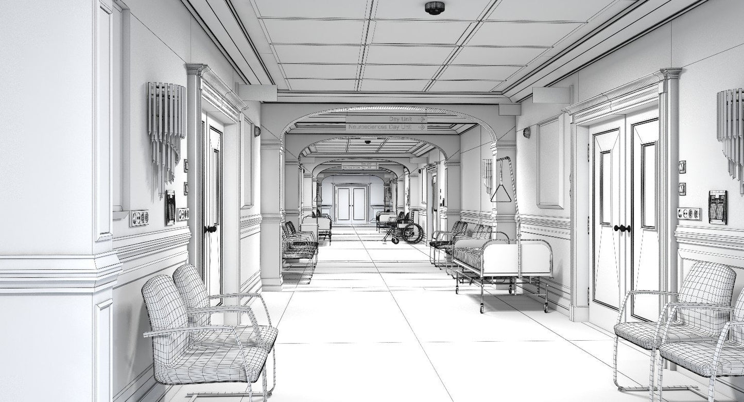 3D model Hospital Hallway 3 Modular
