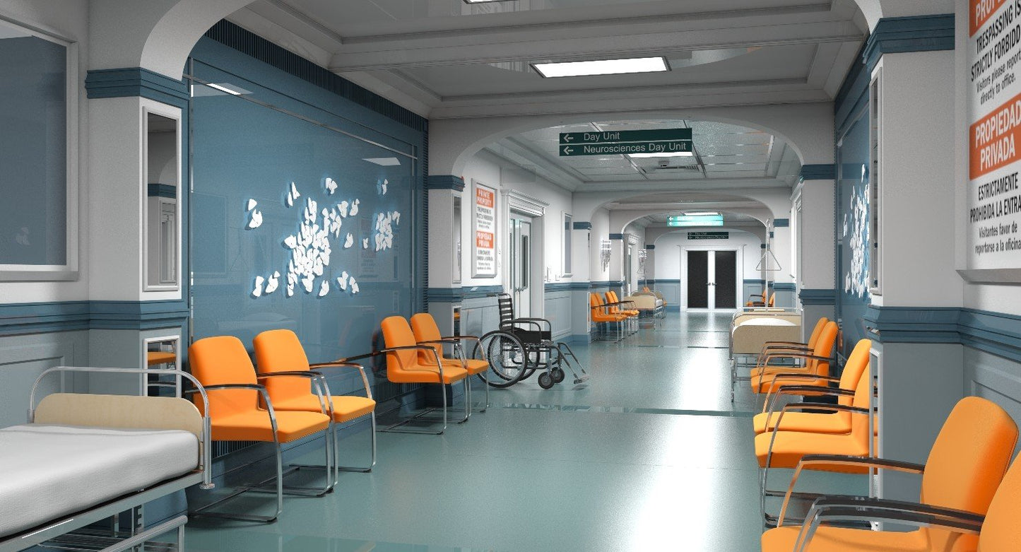 3D model Hospital Hallway 3 Modular