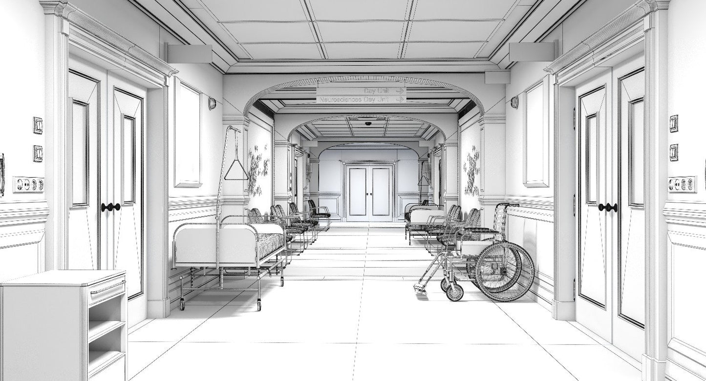3D model Hospital Hallway 3 Modular