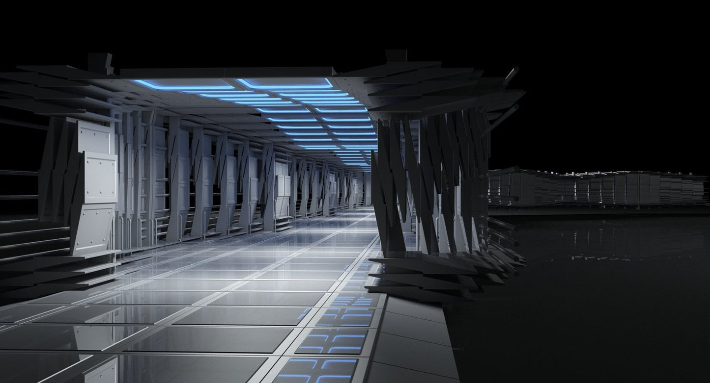 Sci-Fi Futuristic Tunnel 8 3D Model