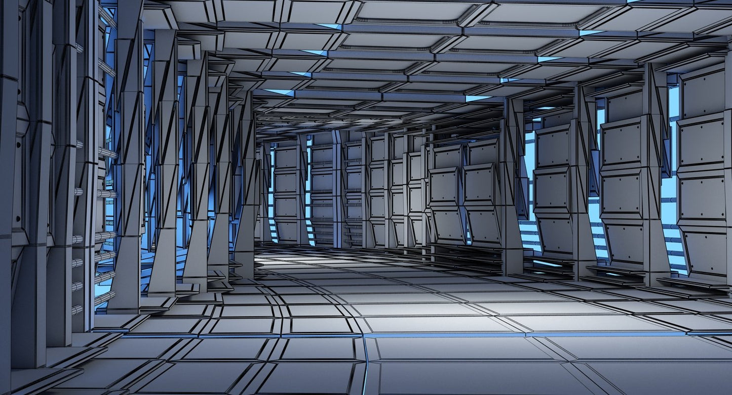 Sci-Fi Futuristic Tunnel 8 3D Model