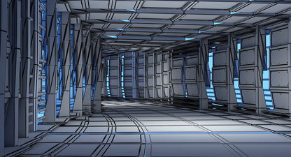 Sci-Fi Futuristic Tunnel 8 3D Model