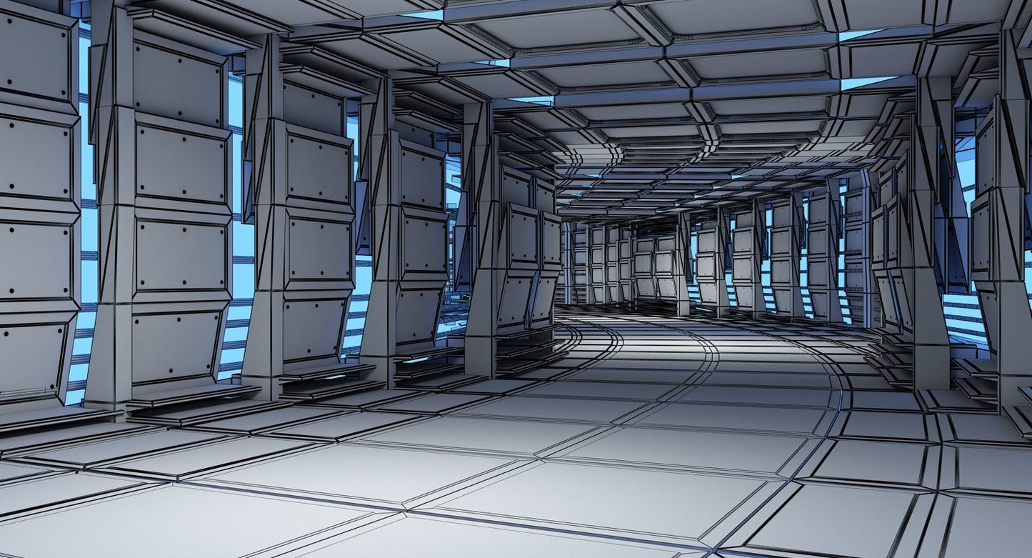 Sci-Fi Futuristic Tunnel 8 3D Model