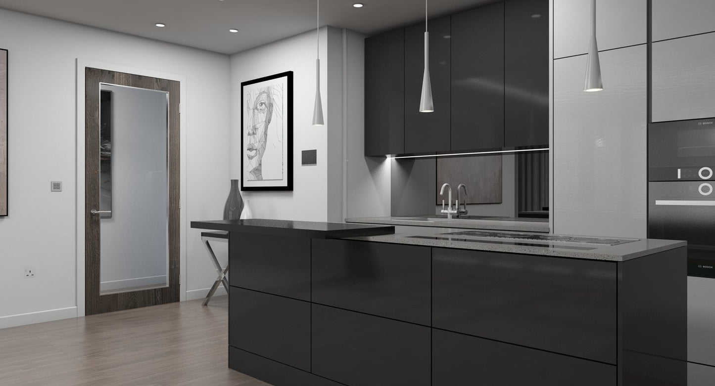 3D Living Room Kitchen Interior model