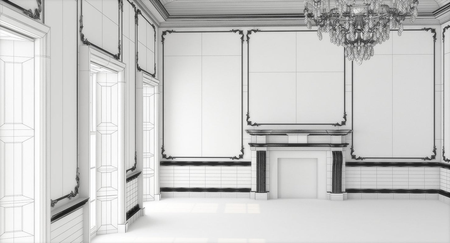Classic Interior Hall 3D Model