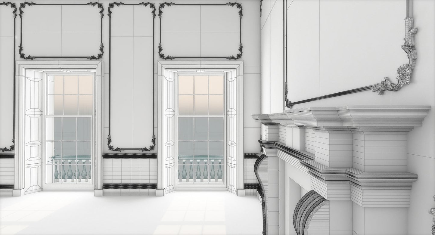 Classic Interior Hall 3D Model