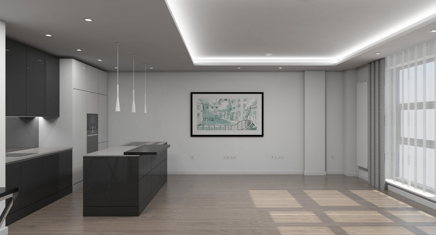 3D Living Room Kitchen Interior model