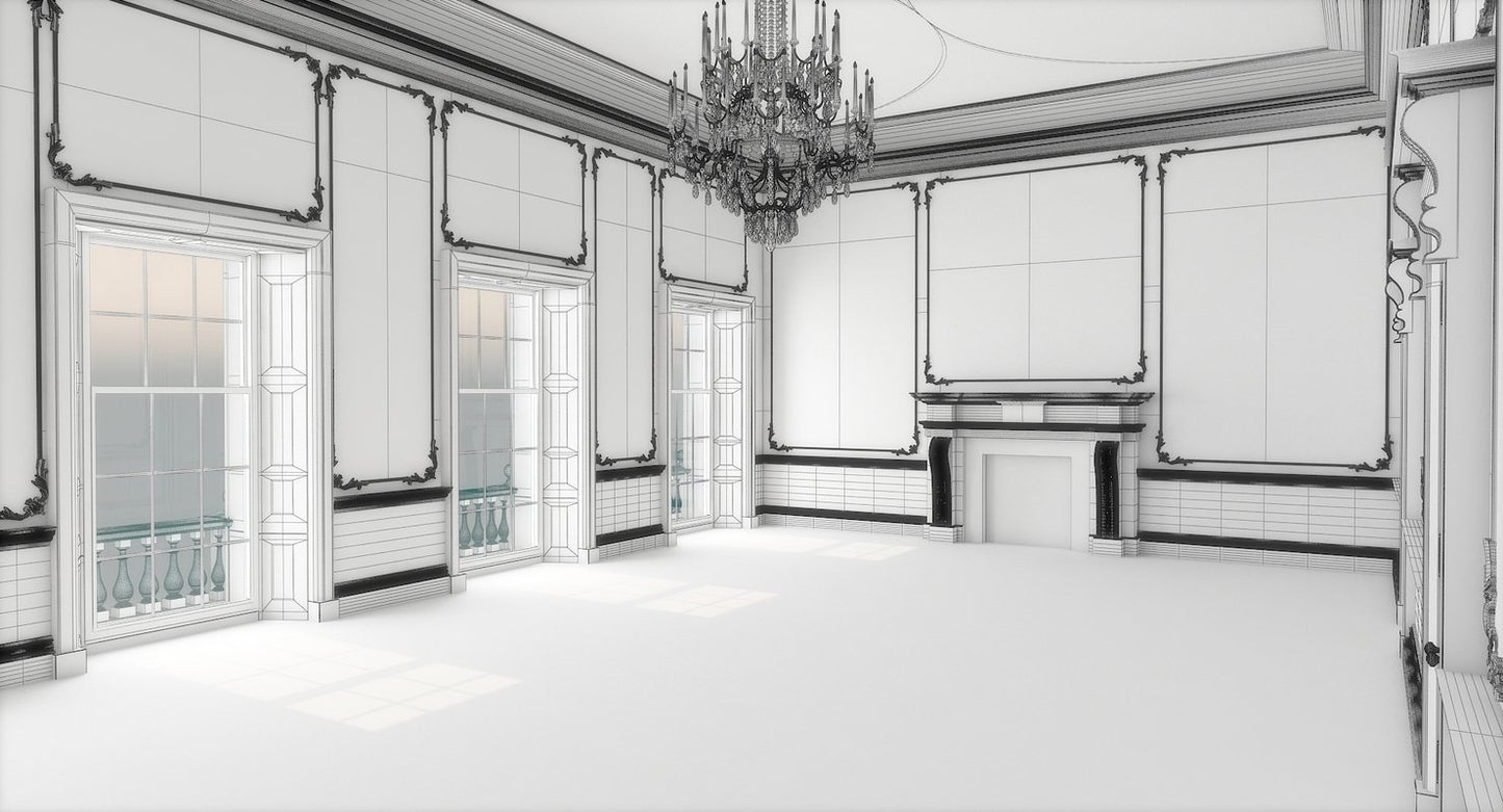 Classic Interior Hall 3D Model