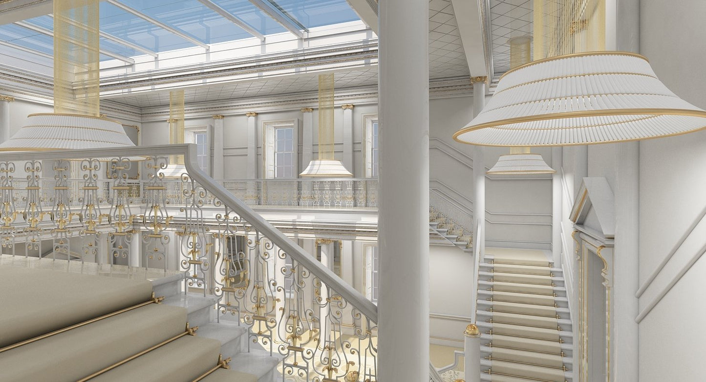 3D model Grand Hall Lobby Staircase 2