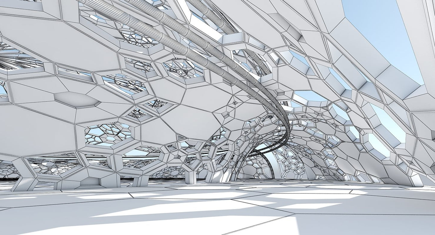 3D Futuristic Architectural Dome Interior Model