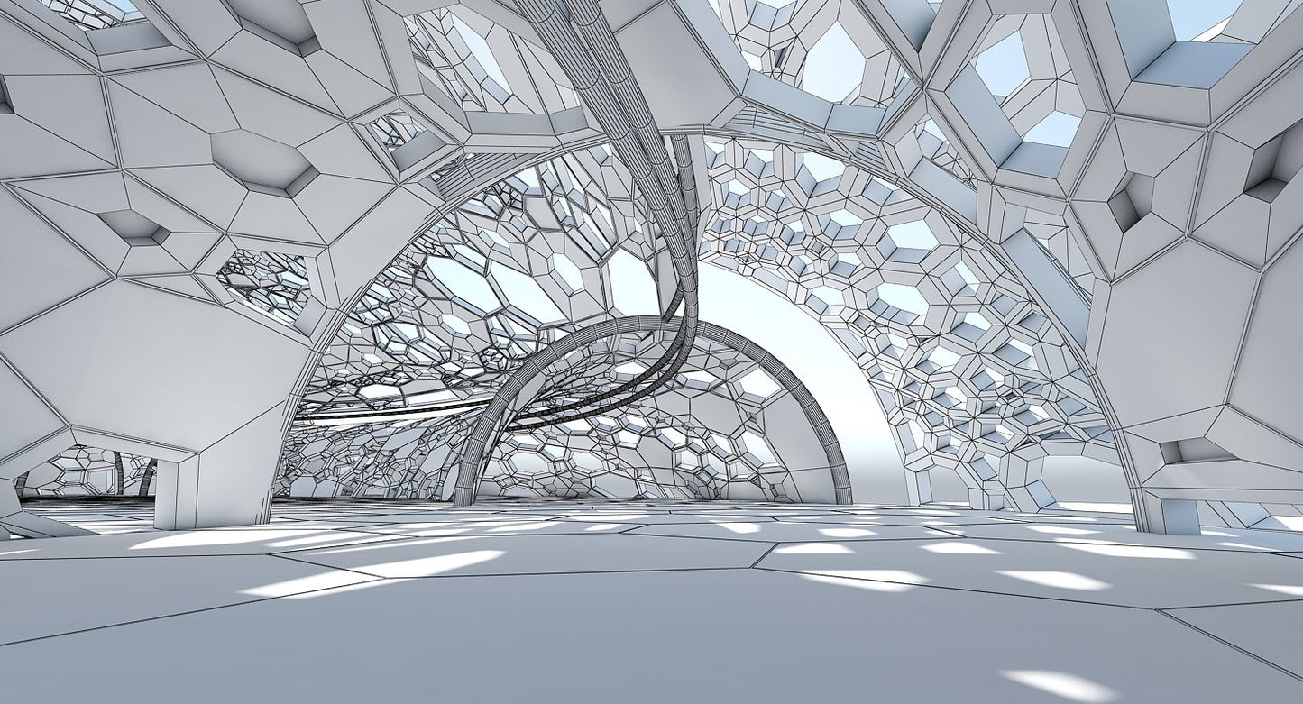 3D Futuristic Architectural Dome Interior Model