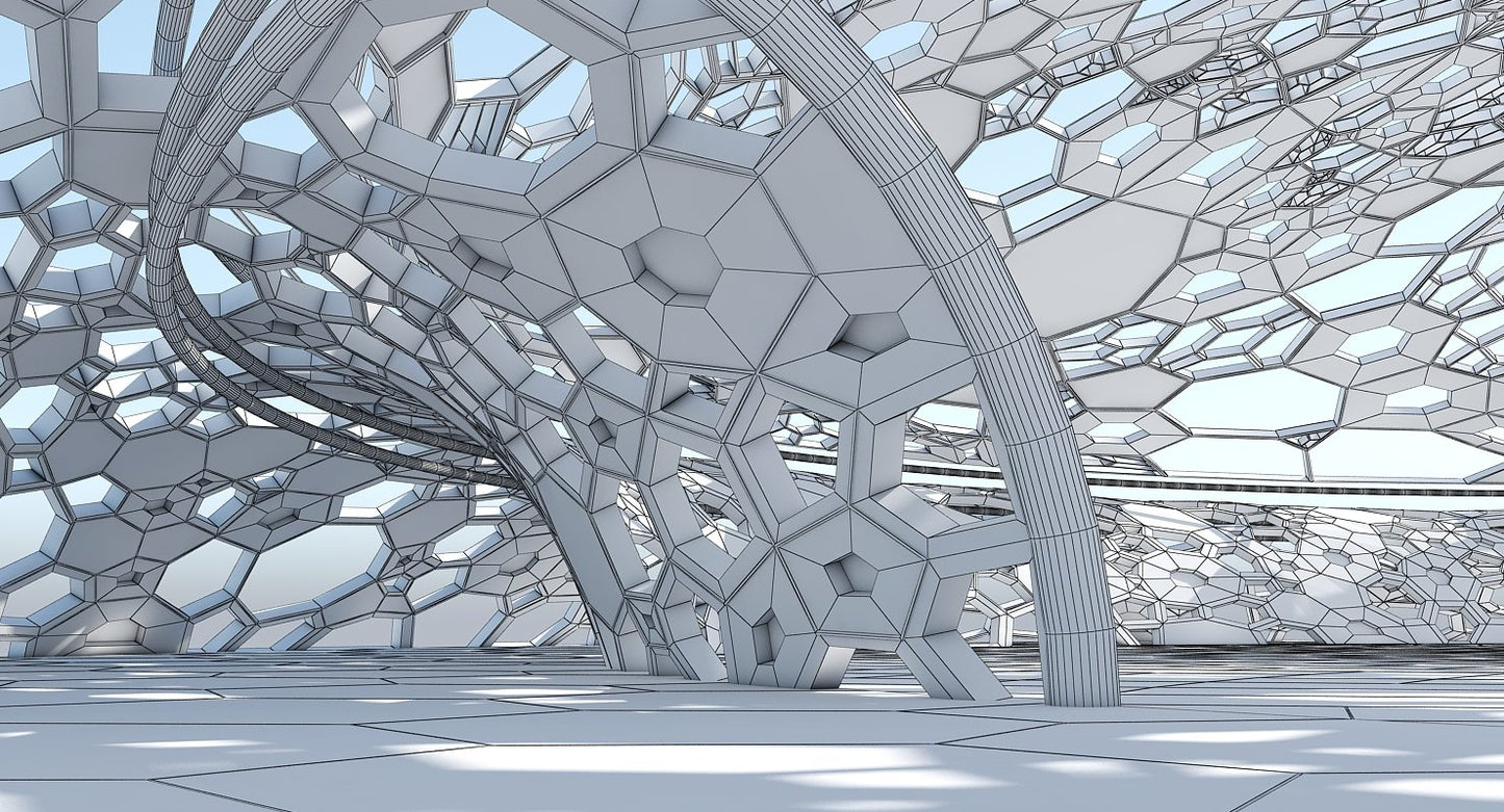 3D Futuristic Architectural Dome Interior Model