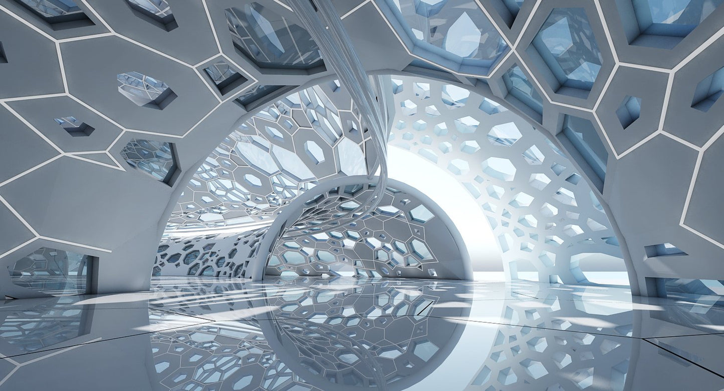 3D Futuristic Architectural Dome Interior Model