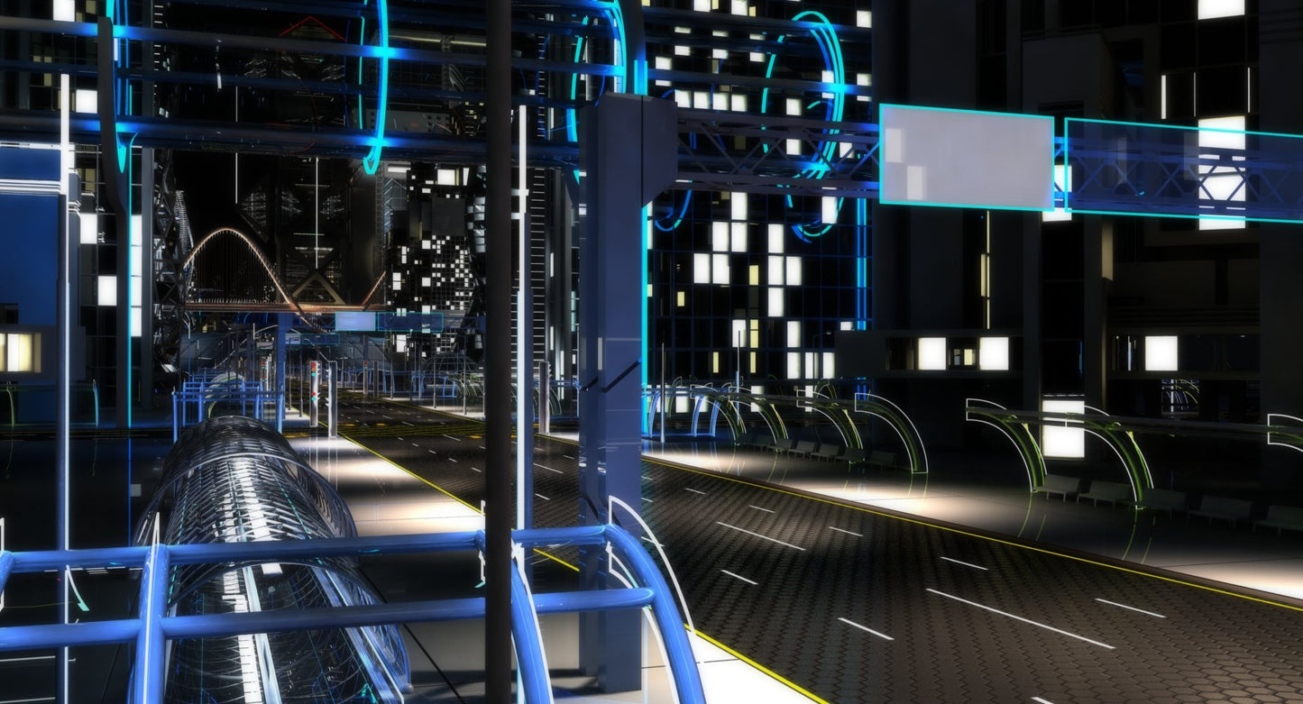 3D Future City HD 6 Night