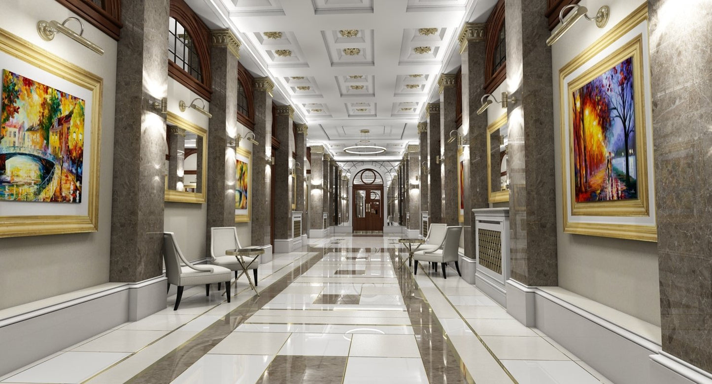 Classic Interior Hallway 3D Model