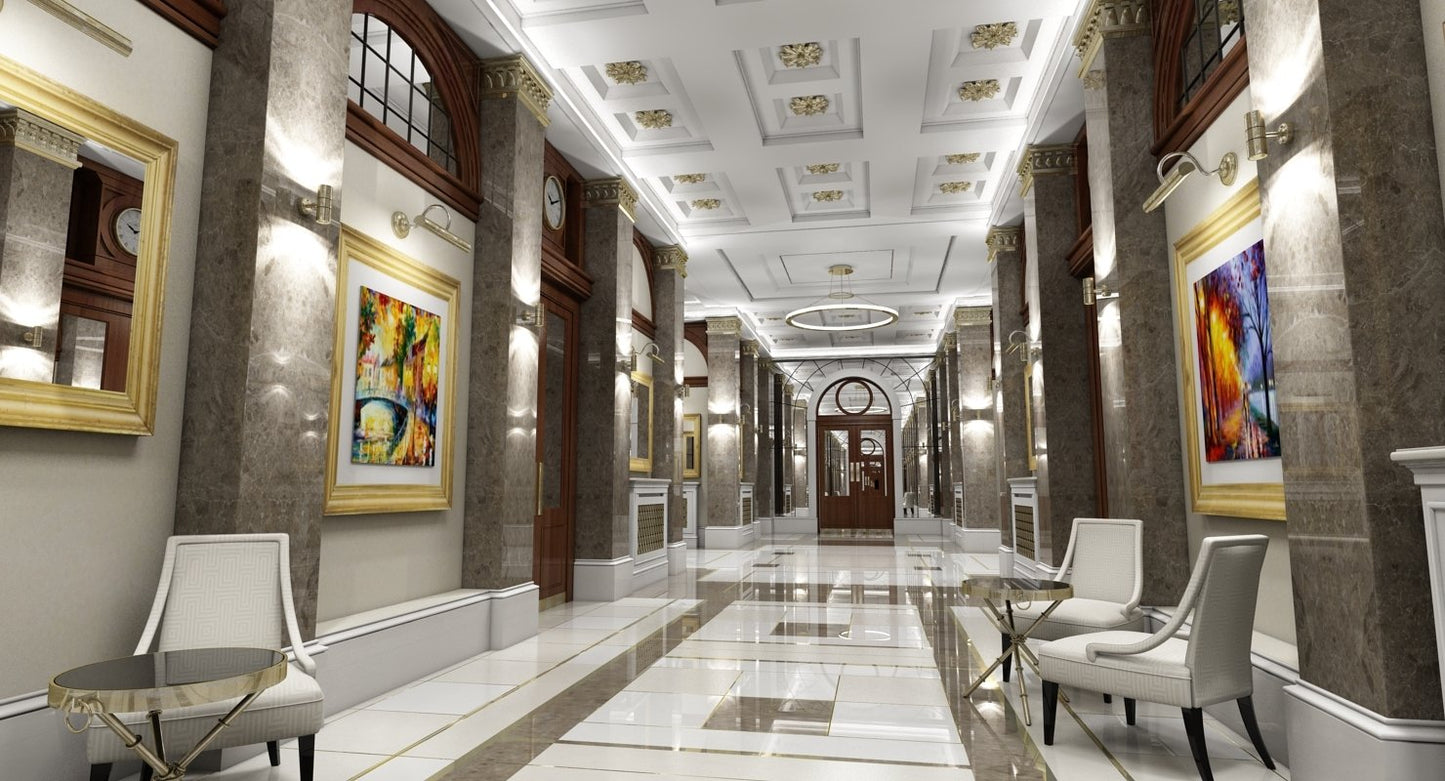 Classic Interior Hallway 3D Model