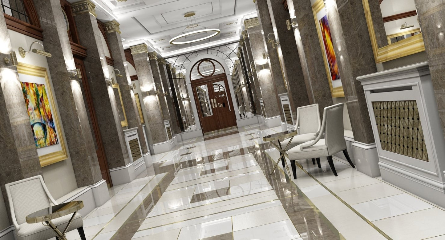 Classic Interior Hallway 3D Model