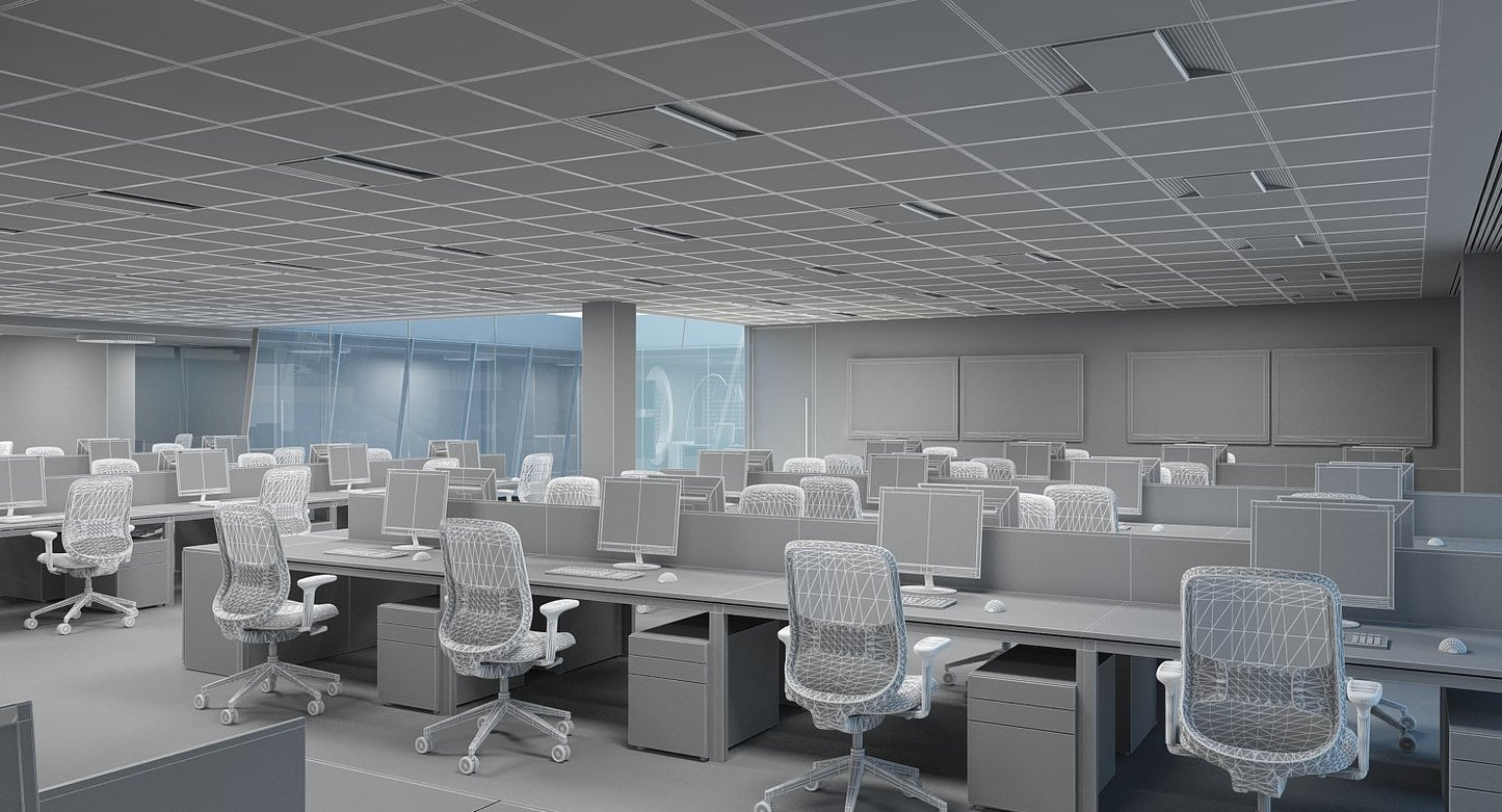 Full Office Interior 3D Model