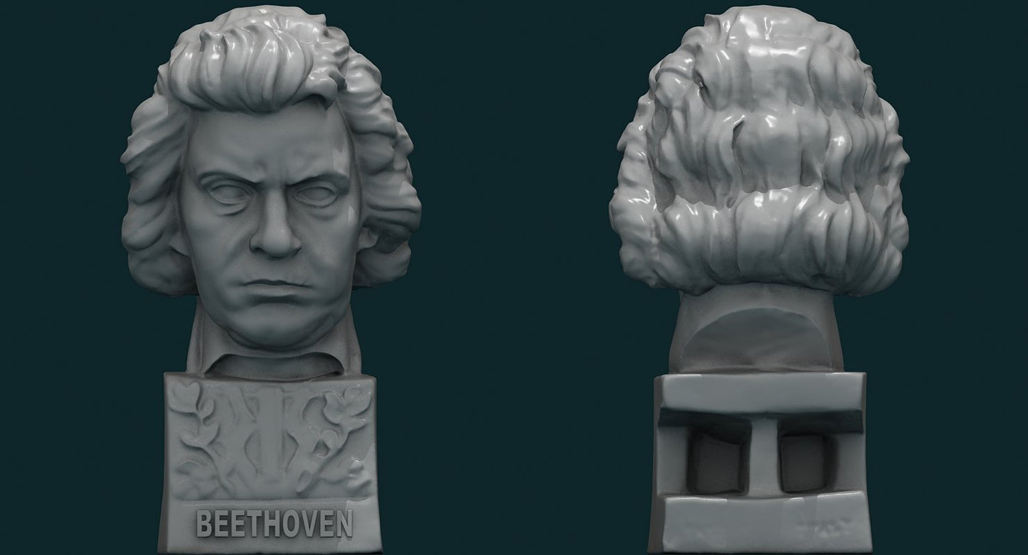 Beethoven Sculpture Figurine 3D model