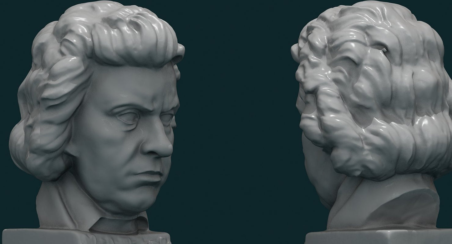 Beethoven Sculpture Figurine 3D model