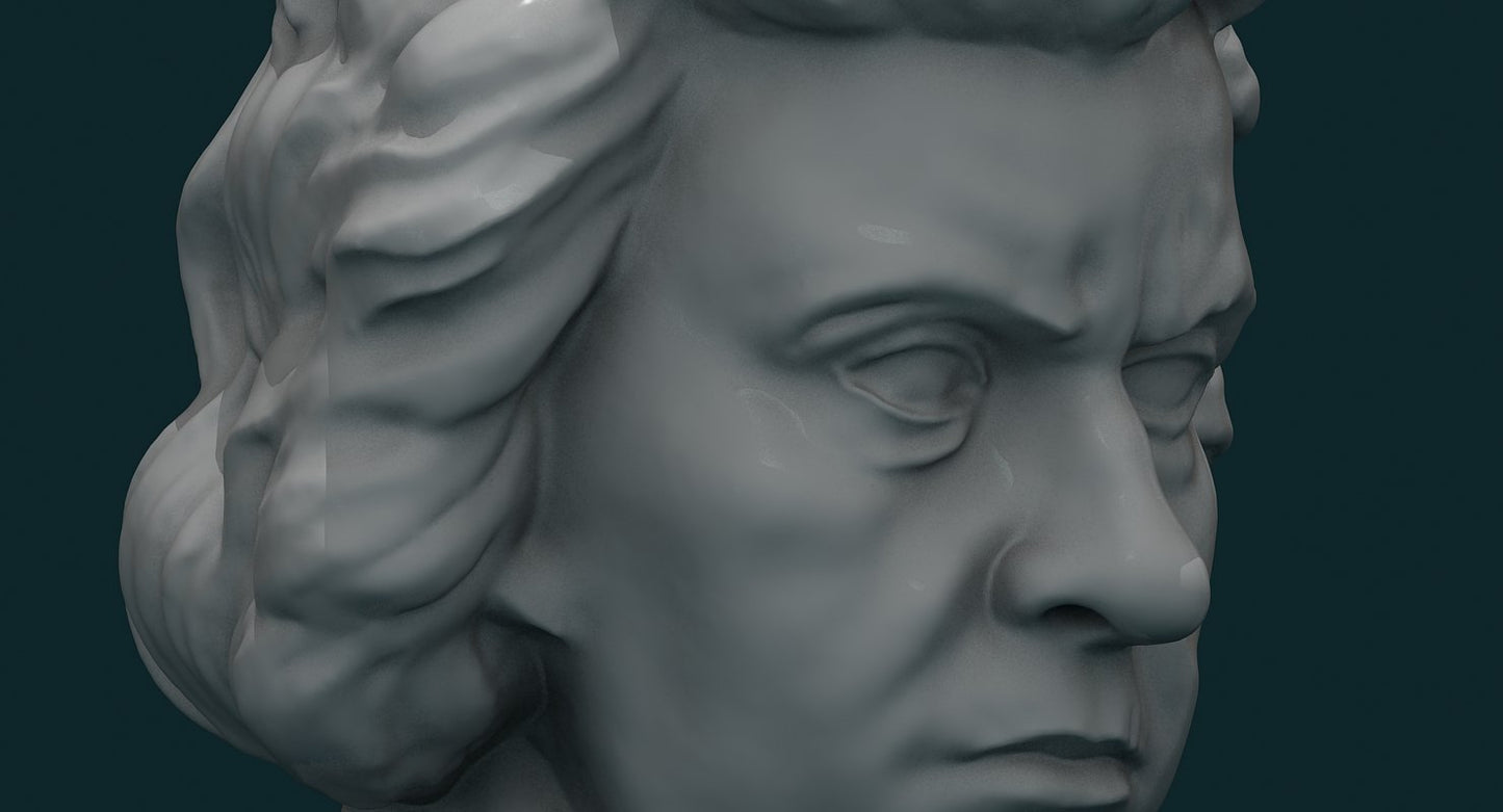 Beethoven Sculpture Figurine 3D model