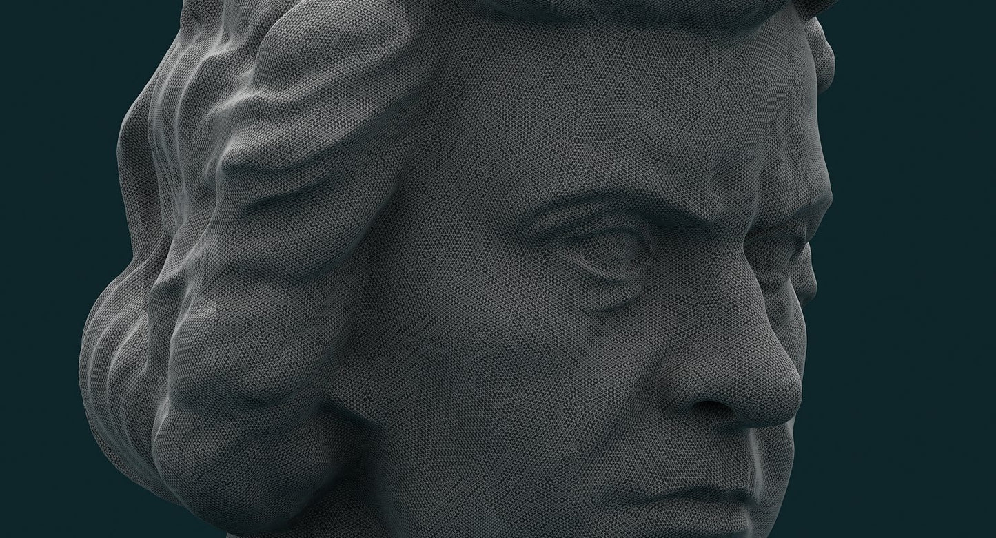 Beethoven Sculpture Figurine 3D model