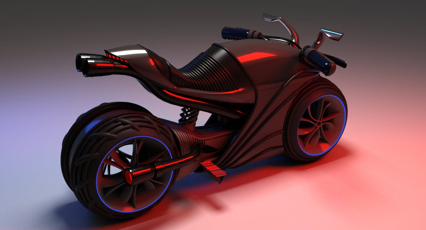 3D Futuristic Motor Bike