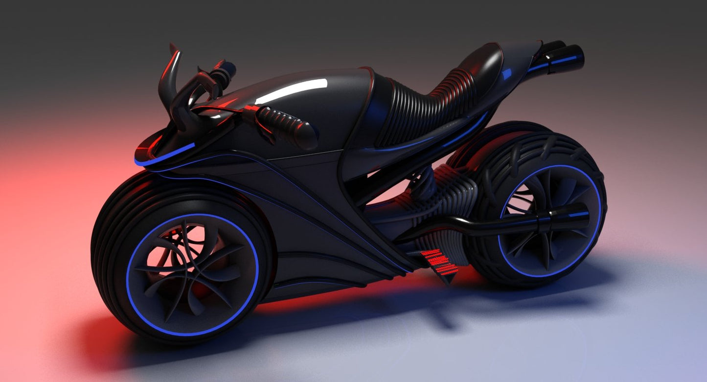 3D Futuristic Motor Bike