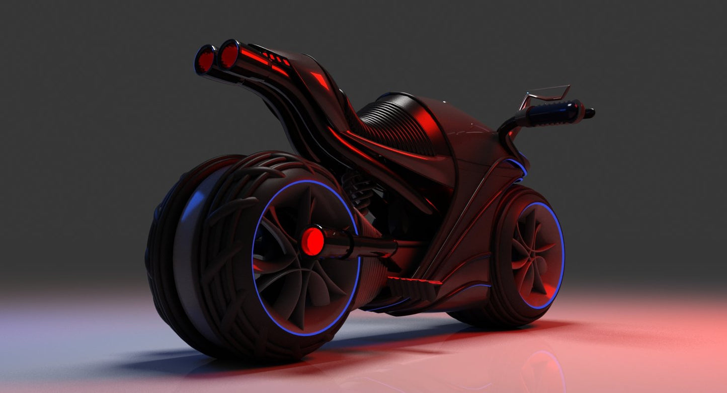 3D Futuristic Motor Bike