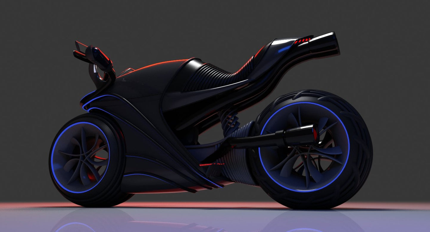 3D Futuristic Motor Bike