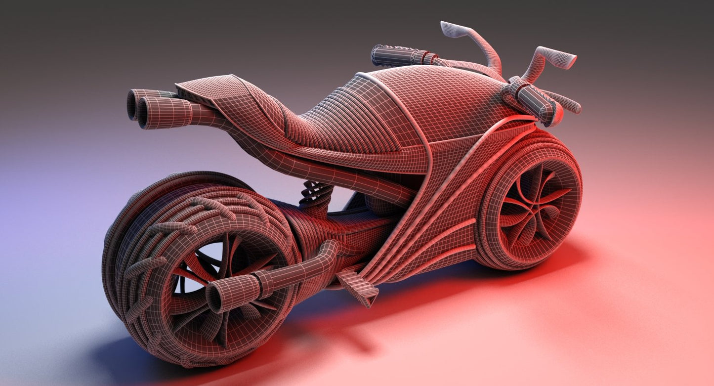 3D Futuristic Motor Bike