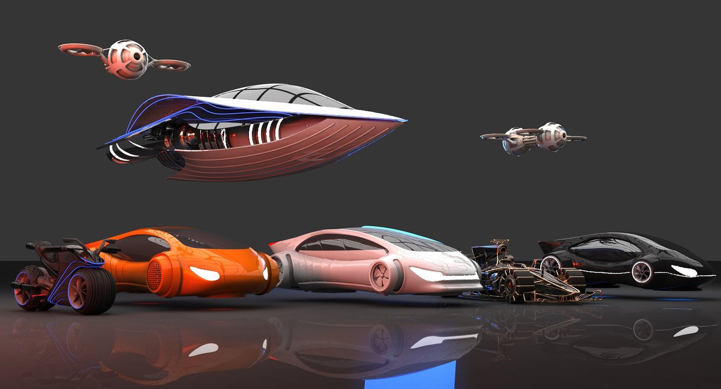 Future Transport Vehicles 3D