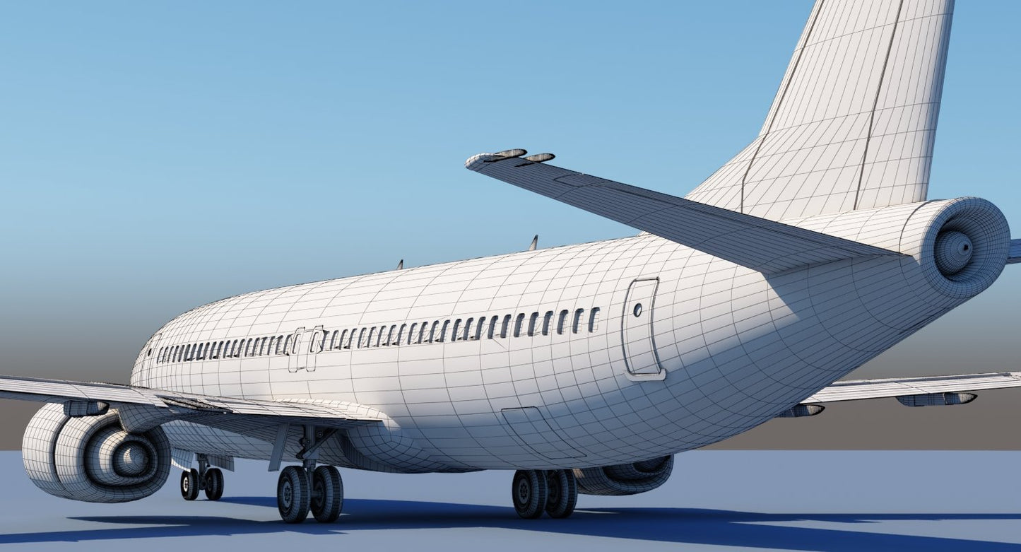 737 400 3D model No Interior