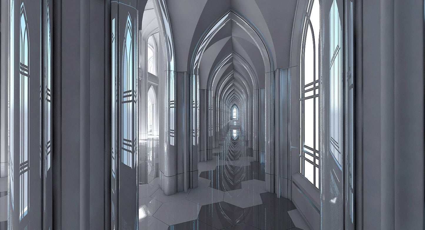 3D Cathedral Interior Futuristic