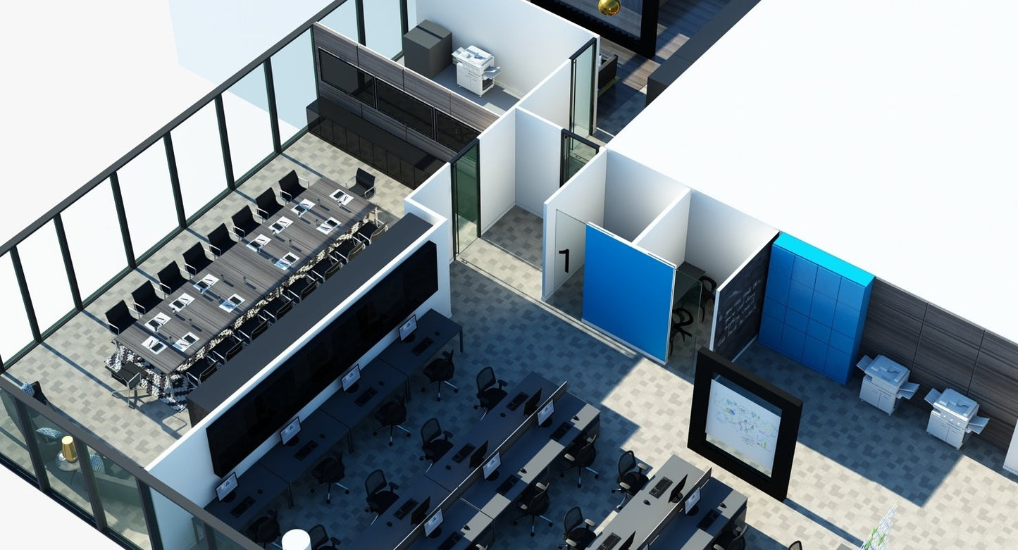 Full Office Interior 13 3D Model