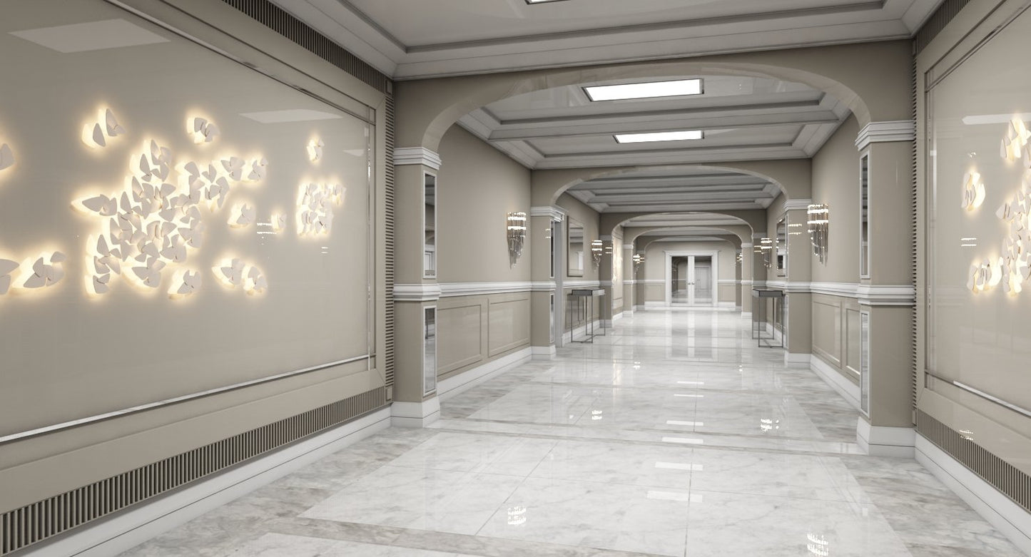 3D Grand Corridor Tileable Kit 3 model