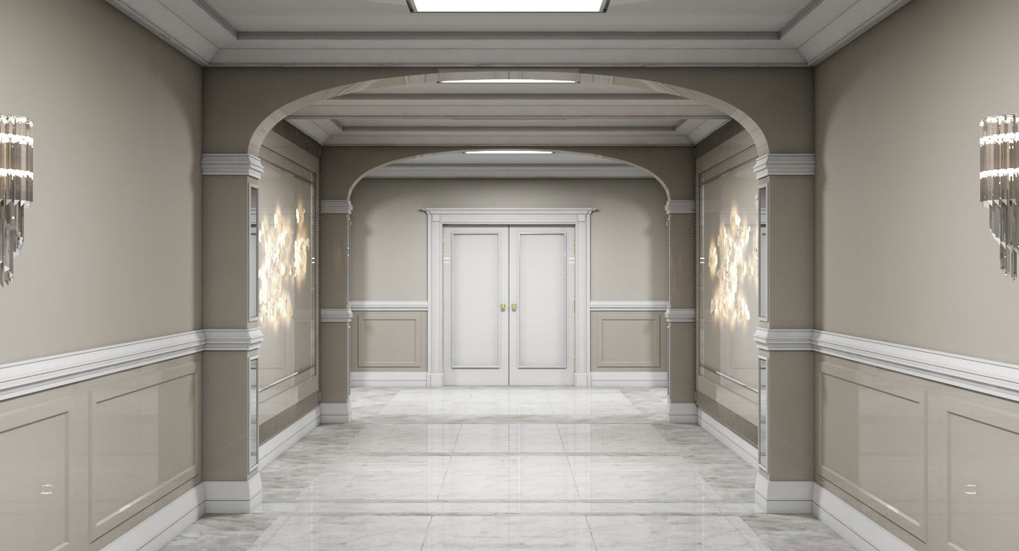 3D Grand Corridor Tileable Kit 3 model