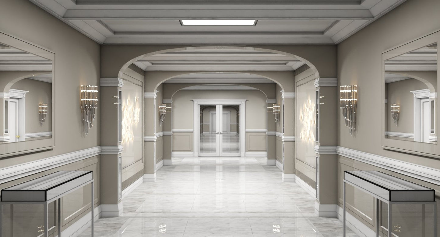 3D Grand Corridor Tileable Kit 3 model