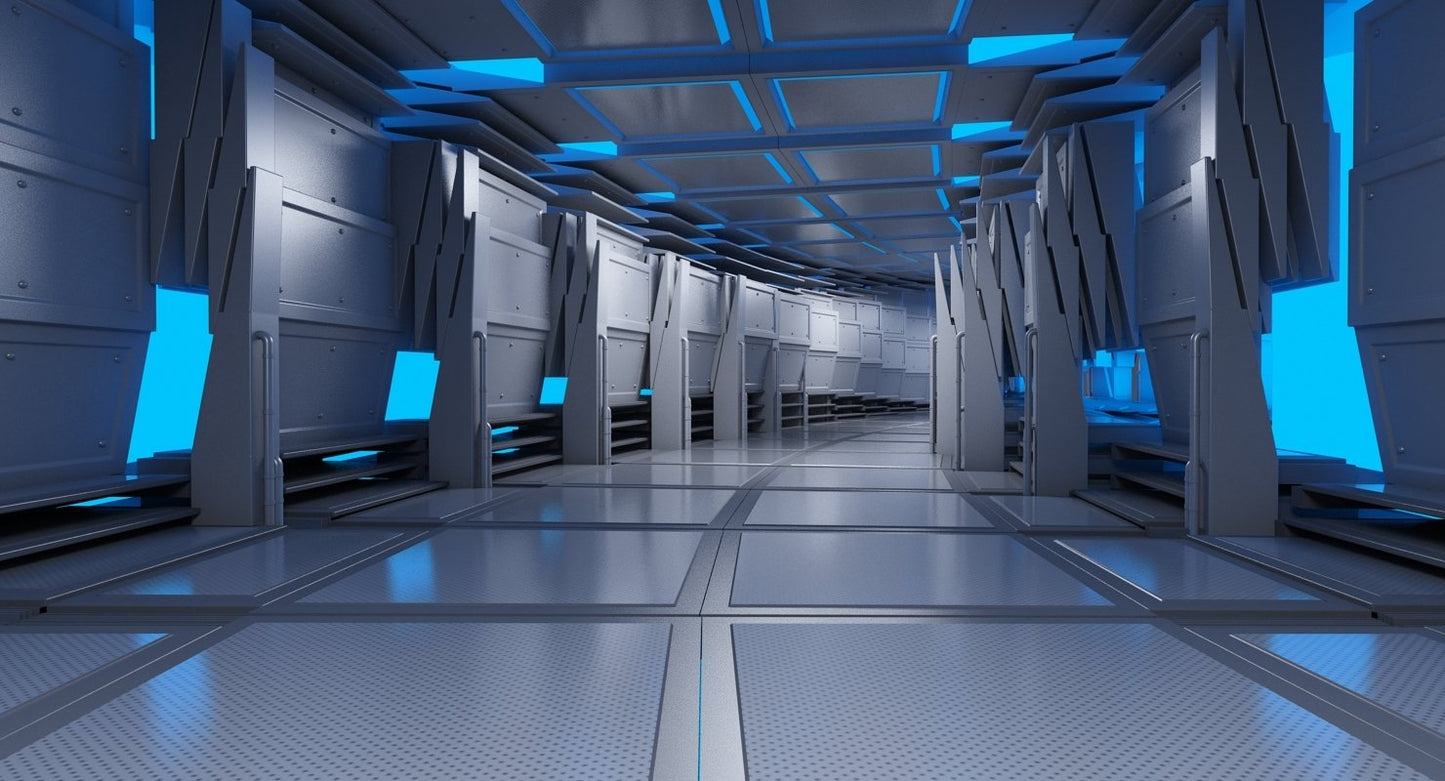 Futuristic Breathing Tunnel Curved Animated