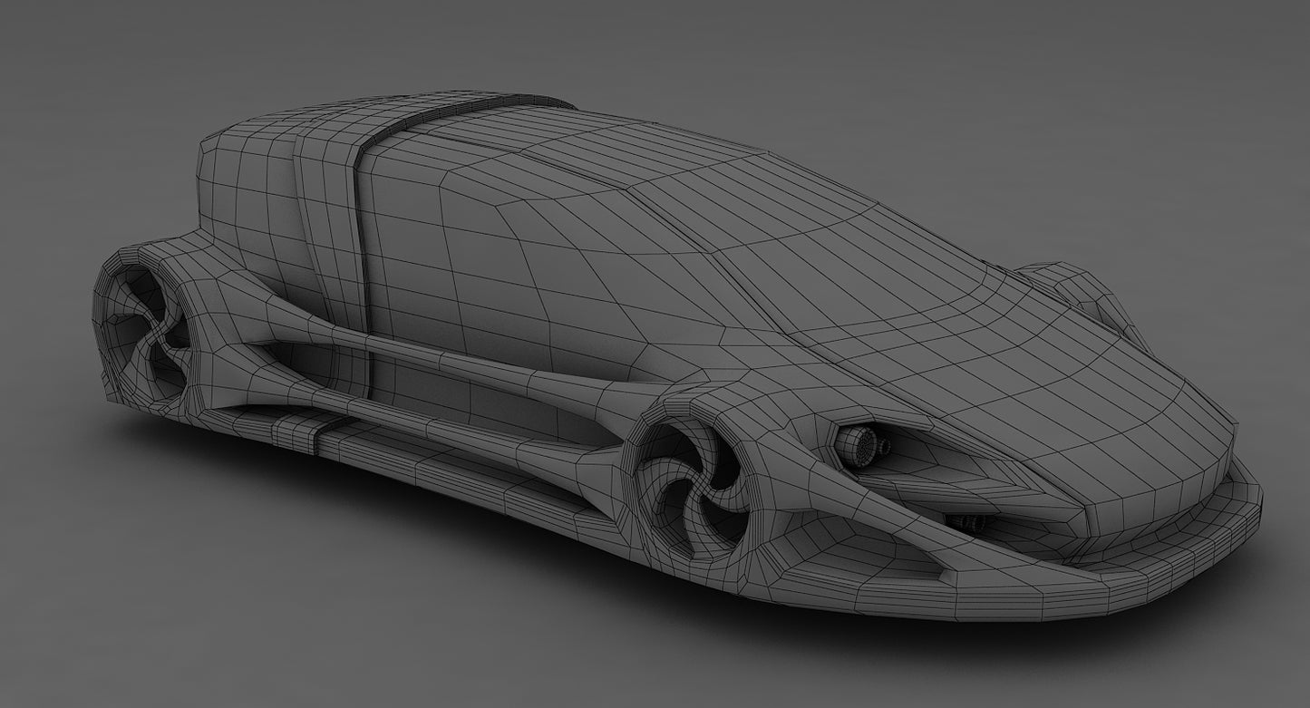 Futuristic Car HD 08 3D model