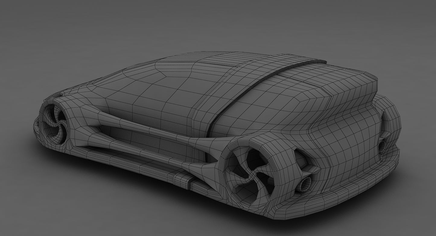 Futuristic Car HD 08 3D model