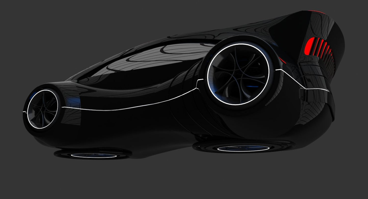 Futuristic Car HD 1 3D Model