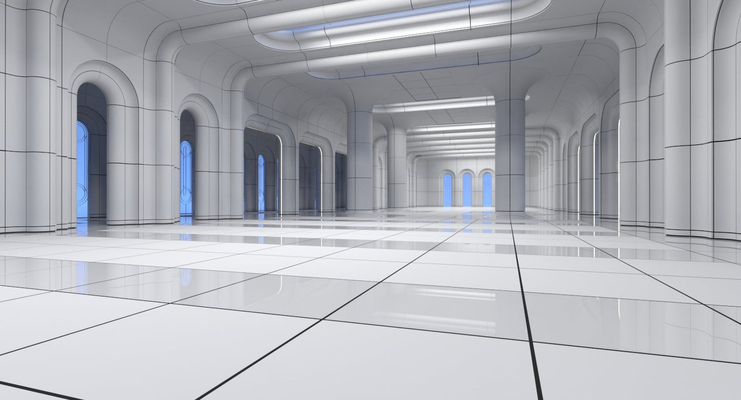Classic Futuristic Interior Scene 3D model