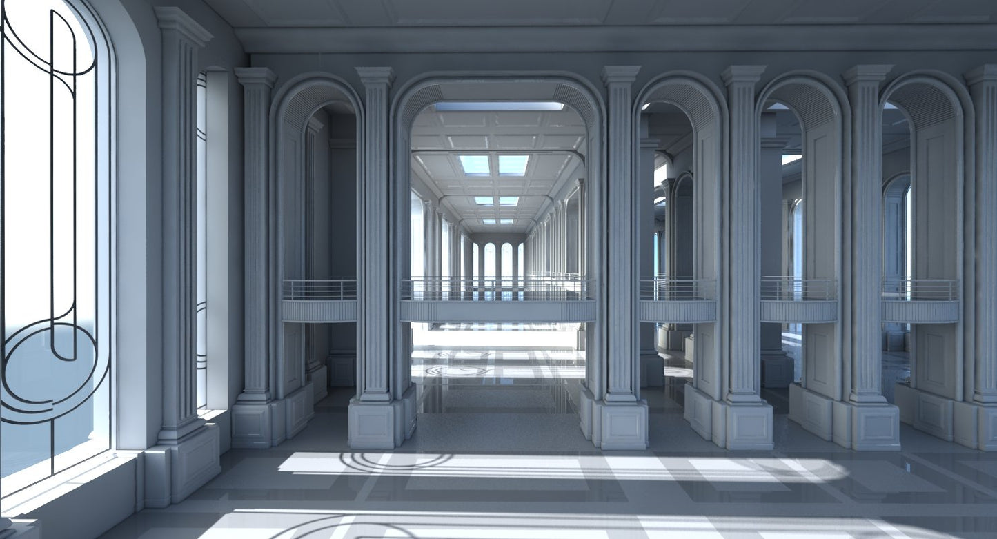 Classic Interior Scene 3D Model