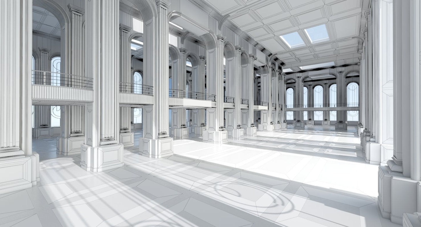 Classic Interior Scene 3D Model