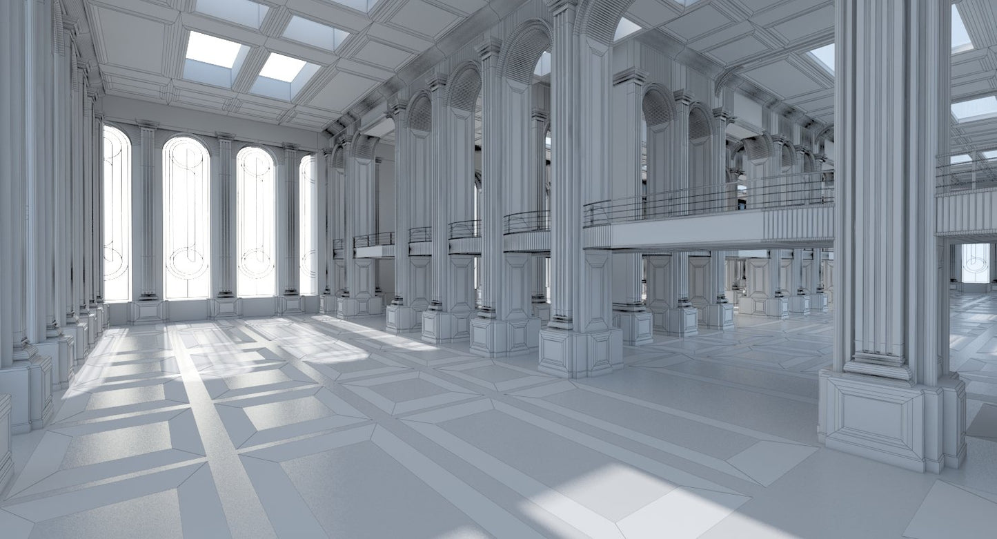 Classic Interior Scene 3D Model