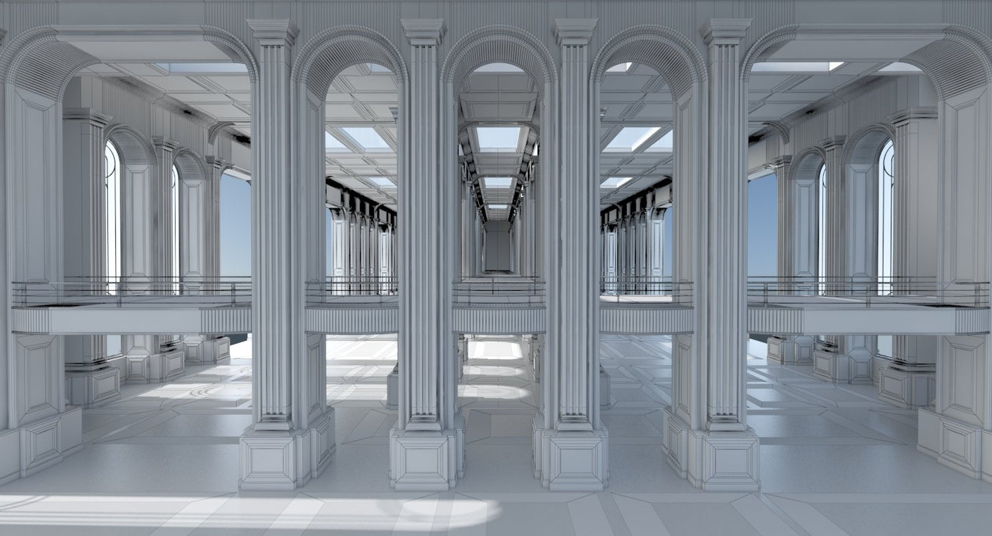 Classic Interior Scene 3D Model