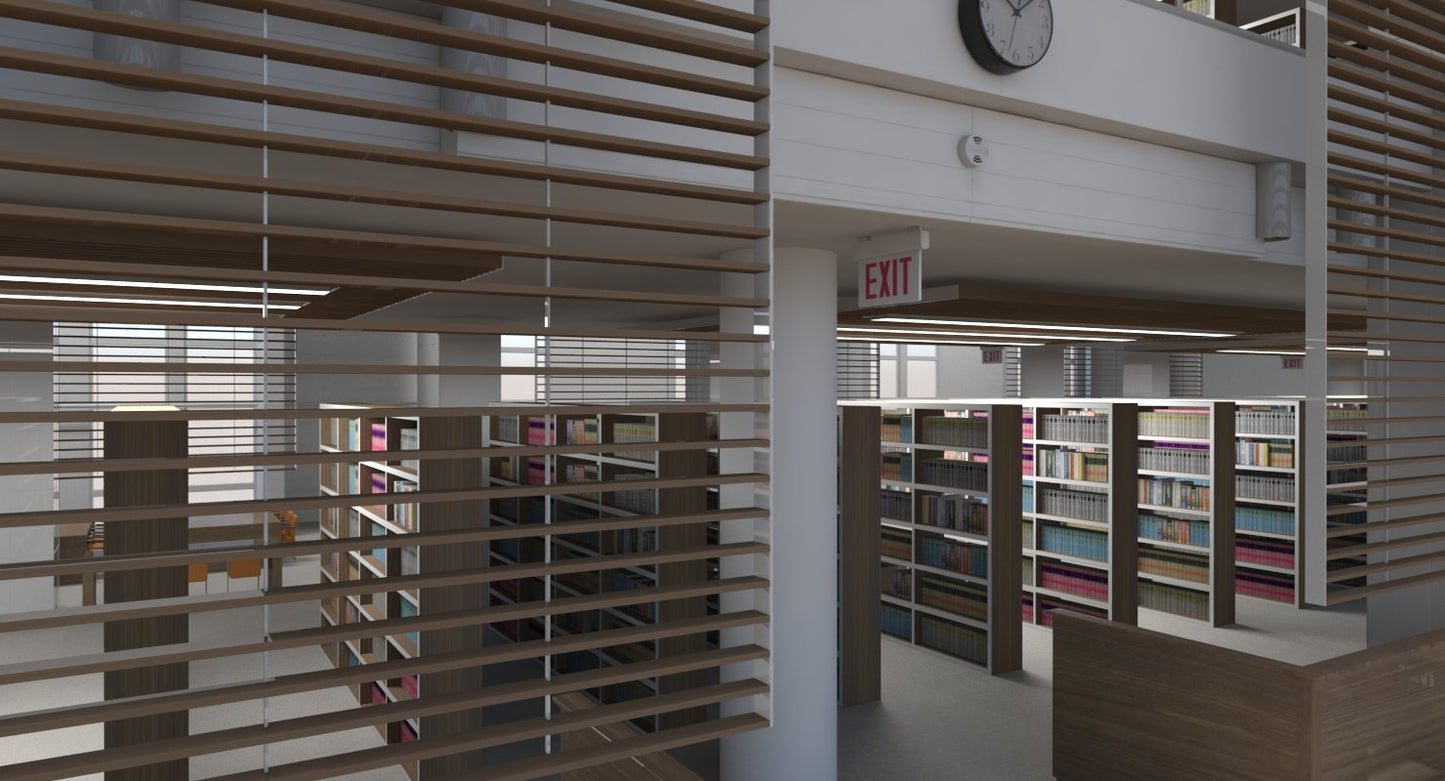 Library Interior 3d Scene