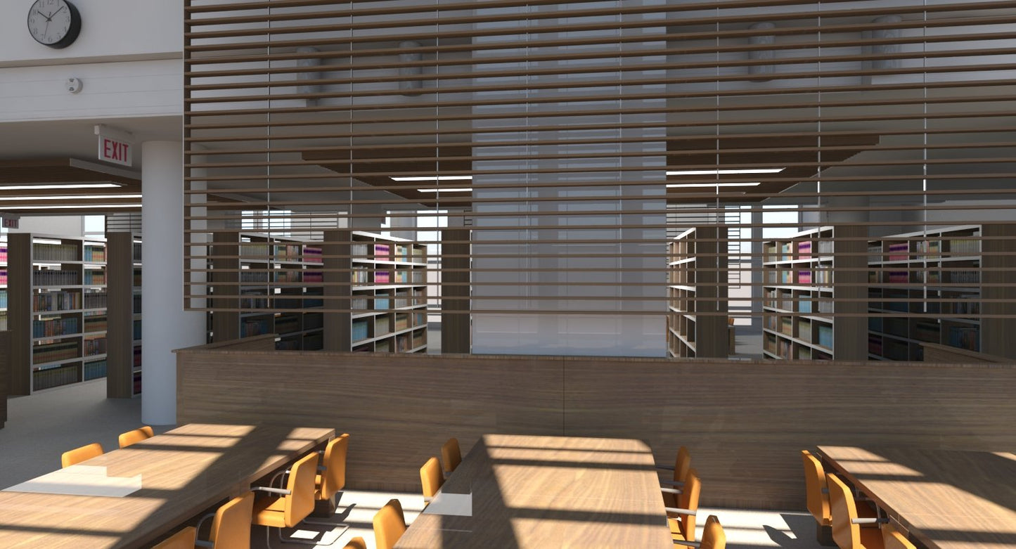 Library Interior 3d Scene