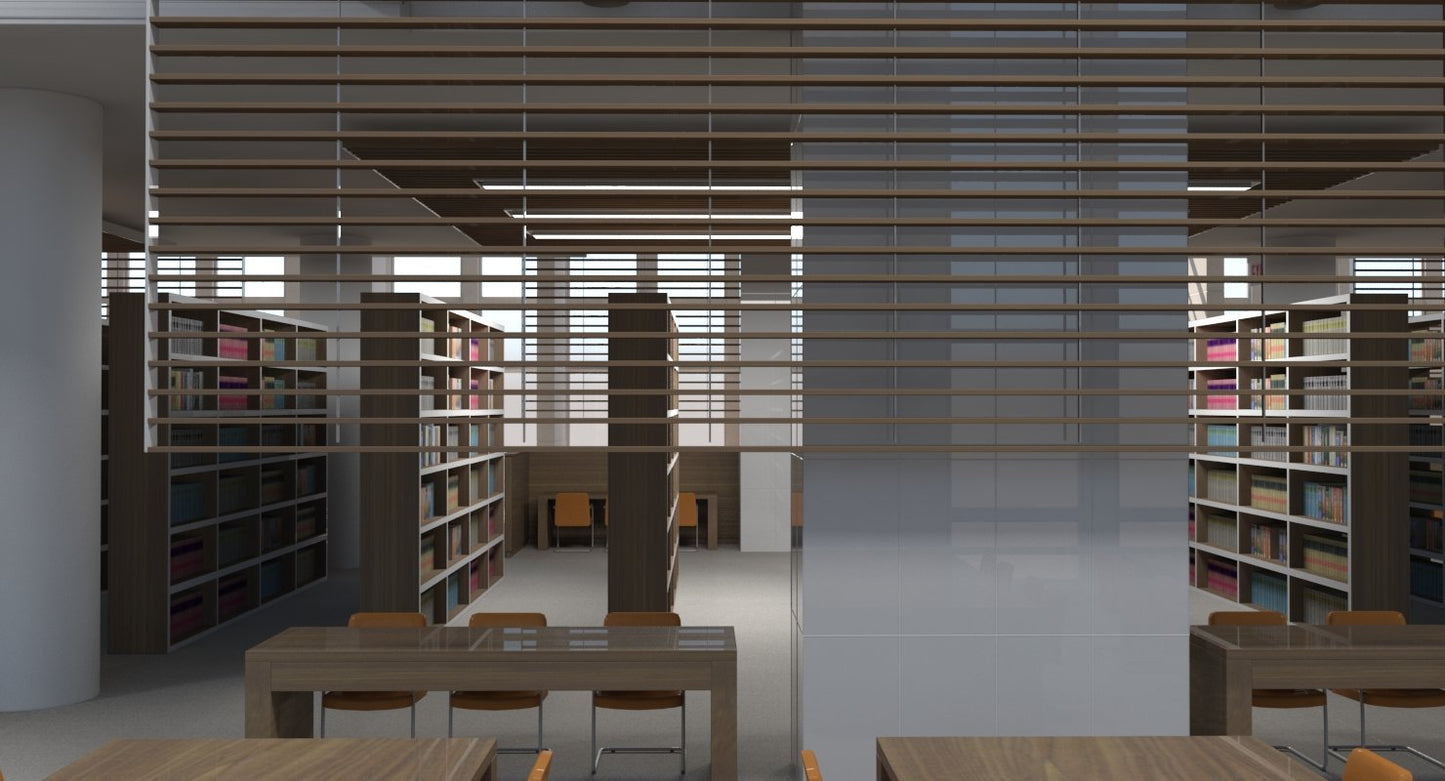 Library Interior 3d Scene
